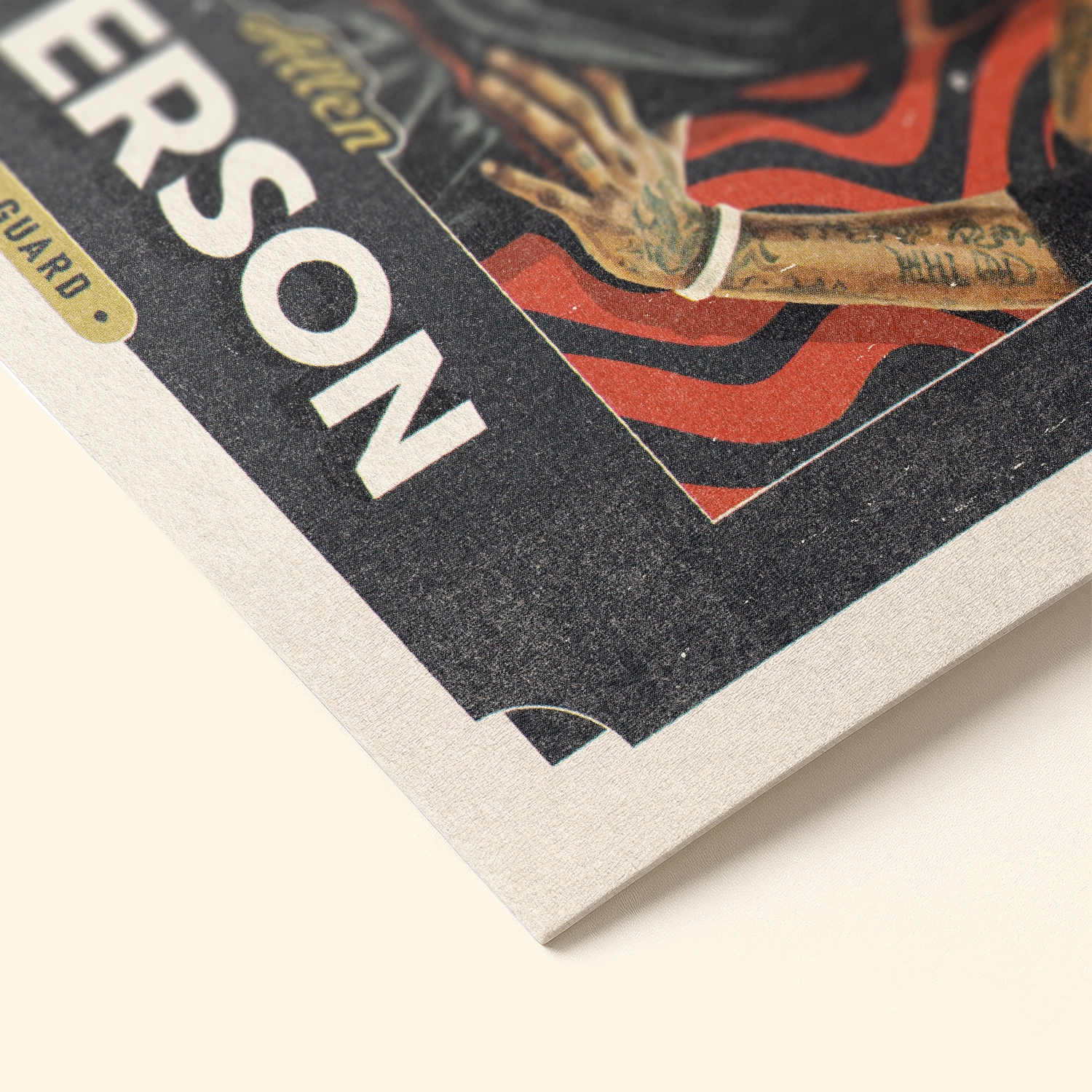 Detailed view of the premium matte paper structure of our Allen Iverson Philadelphia 76ers Poster.