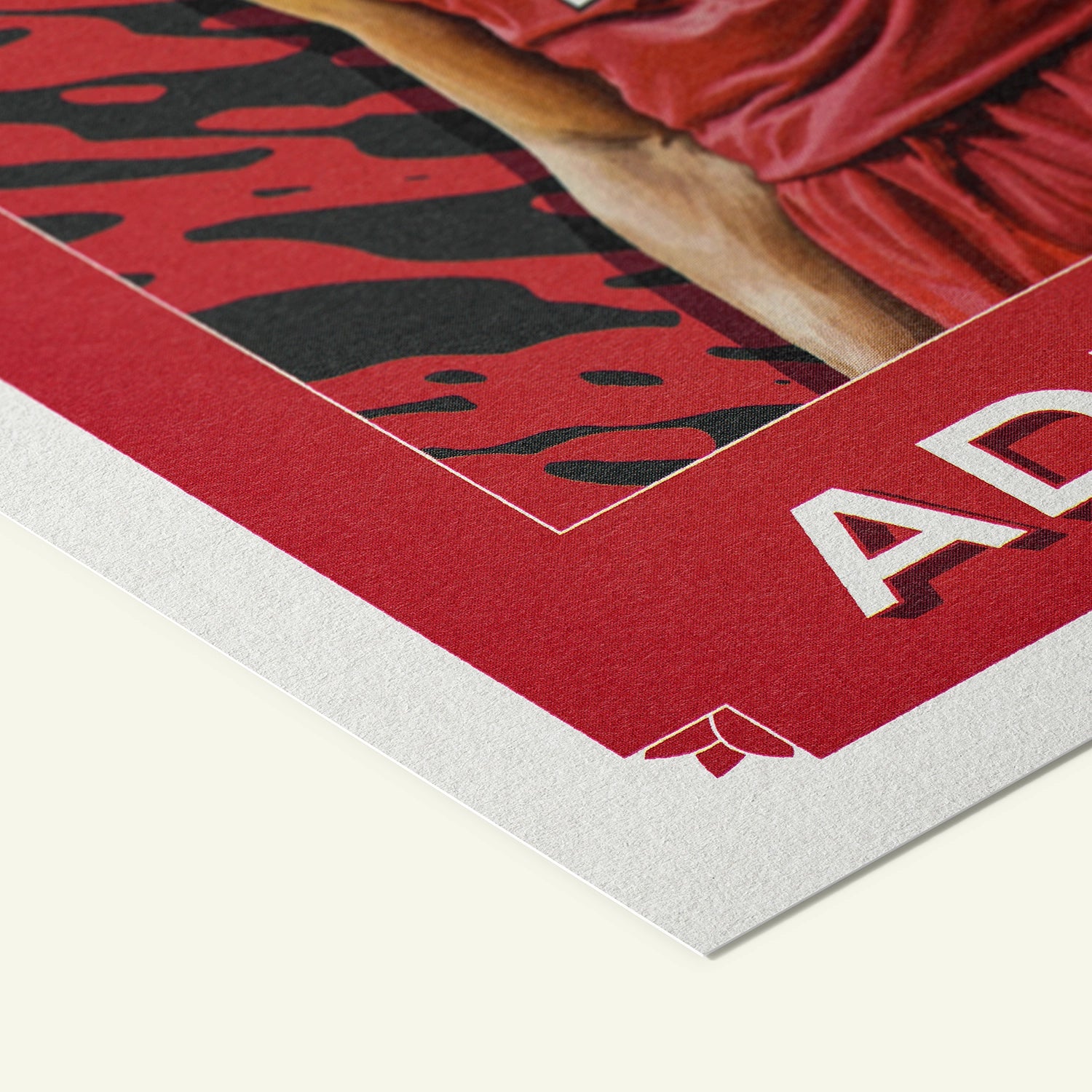 Detailed view of the premium matte paper structure of our Bam Adebayo Miami Heat Poster.