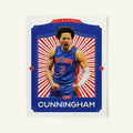 Poster of Cade Cunningham of the Detroit Pistons in a vintage trading card style.