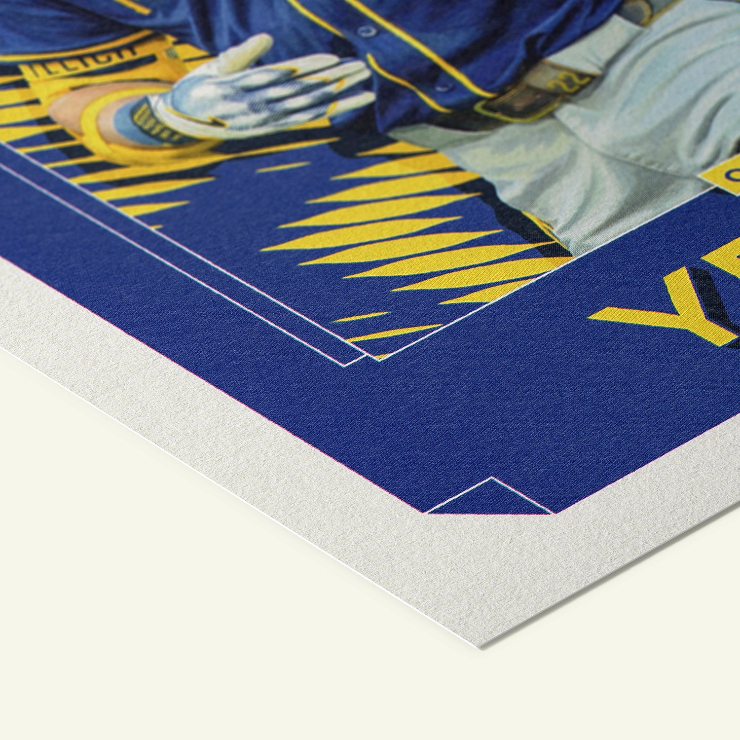 Detailed view of the premium matte paper structure of our Christian Yelich Milwaukee Brewers Poster.