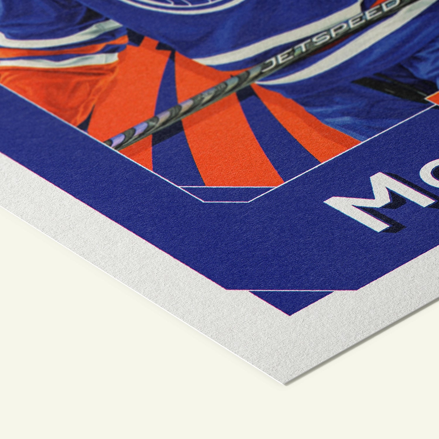 Detailed view of the premium matte paper structure of our Connor McDavid Edmonton Oilers Poster.