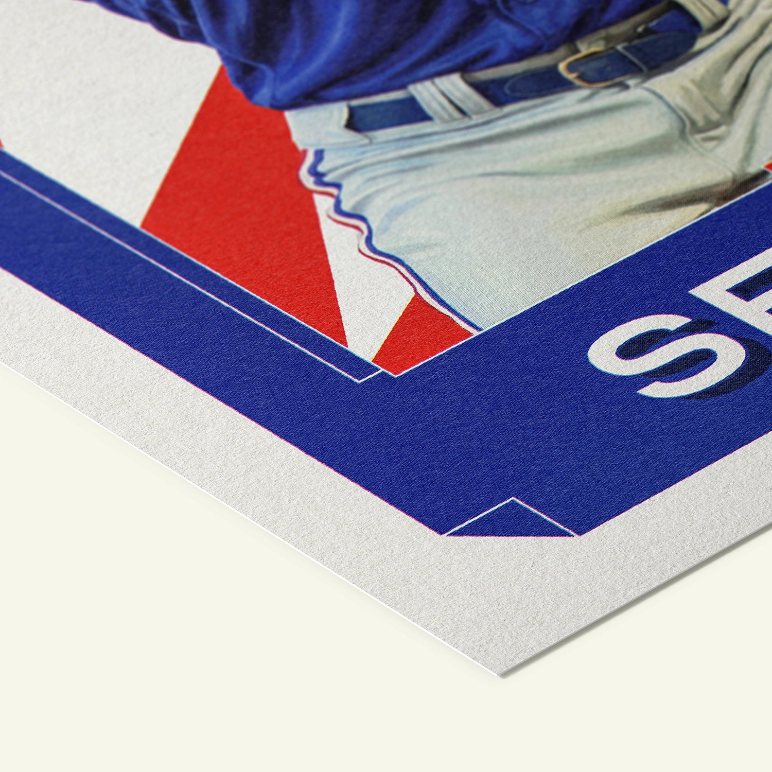 Detailed view of the premium matte paper structure of our Corey Seager Texas Rangers Poster.