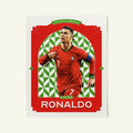 Poster of Cristiano Ronaldo of the Portugal in a vintage trading card style.