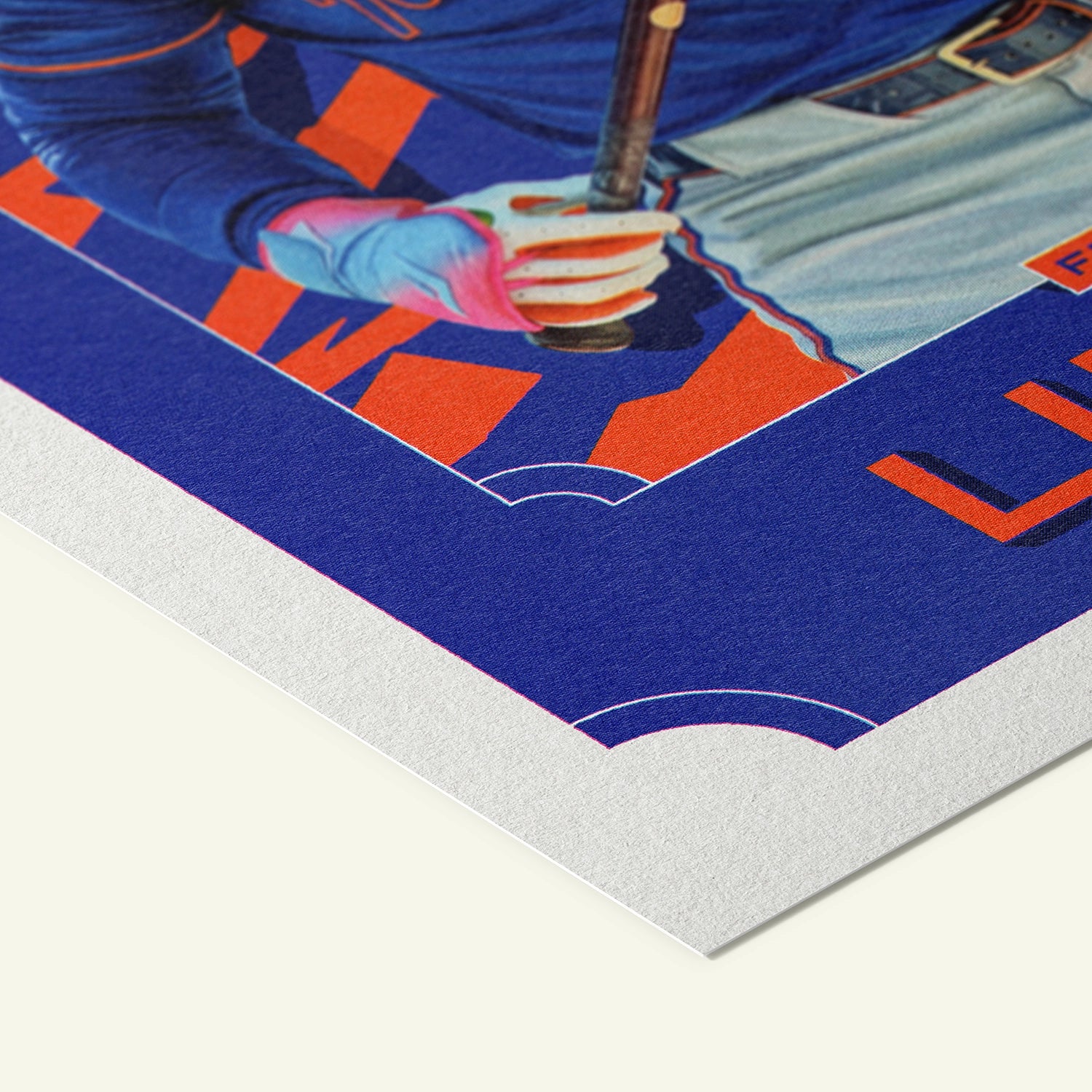 Detailed view of the premium matte paper structure of our Francisco Lindor New York Mets Poster.