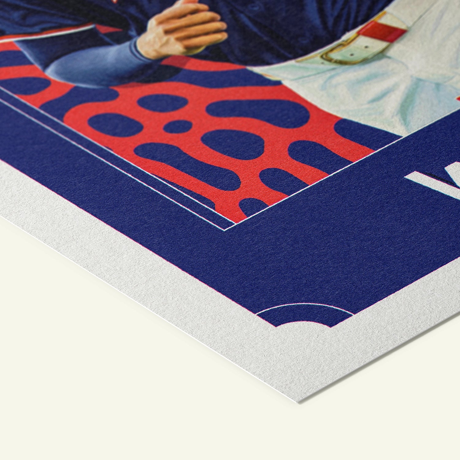 Detailed view of the premium matte paper structure of our James Wood Washington Nationals Poster.
