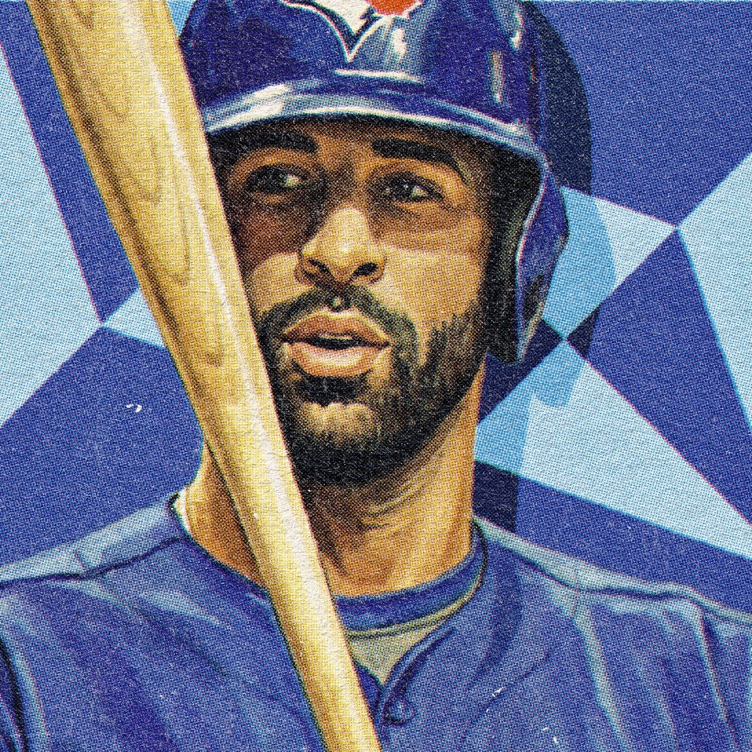 Closeup of our Jose Bautista Blue Jays Poster showing the high-definition design quality and vintage graphic elements.