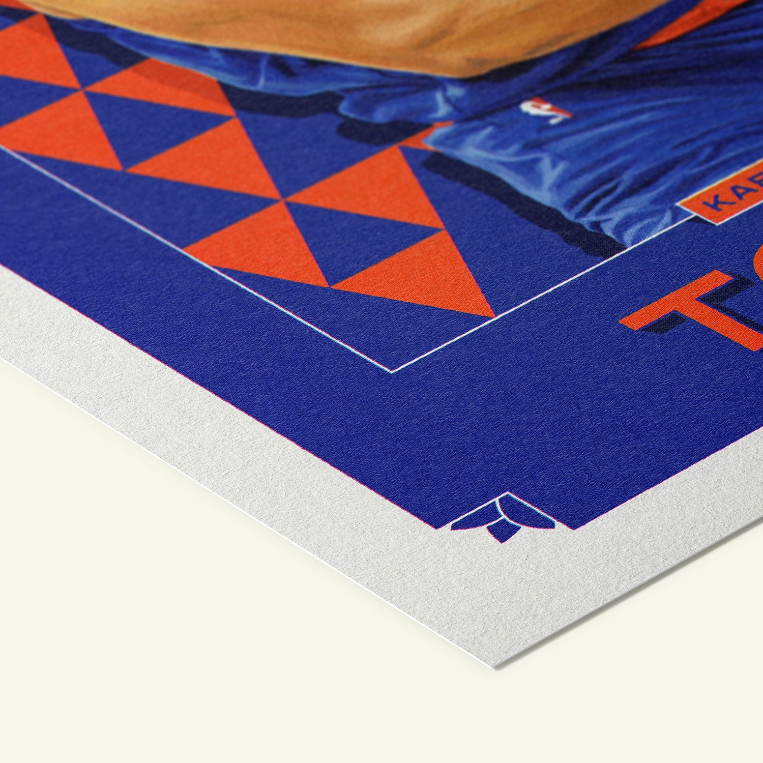 Detailed view of the premium matte paper structure of our Karl-anthony Towns New York Knicks Poster.
