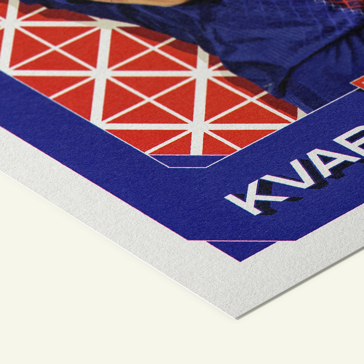 Detailed view of the premium matte paper structure of our Khvicha Kvaratskhelia Paris Saint-germain Poster.