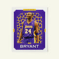 Poster of Kobe Bryant of the Los Angeles Lakers in a vintage trading card style.