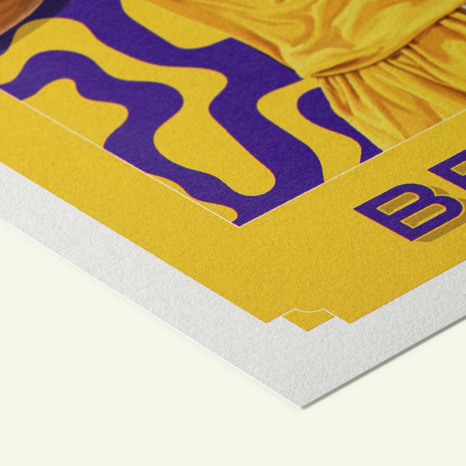 Detailed view of the premium matte paper structure of our Kobe Bryant Los Angeles Lakers Poster.