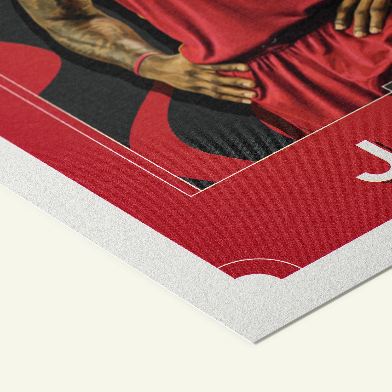 Detailed view of the premium matte paper structure of our LeBron James Miami Heat Poster.