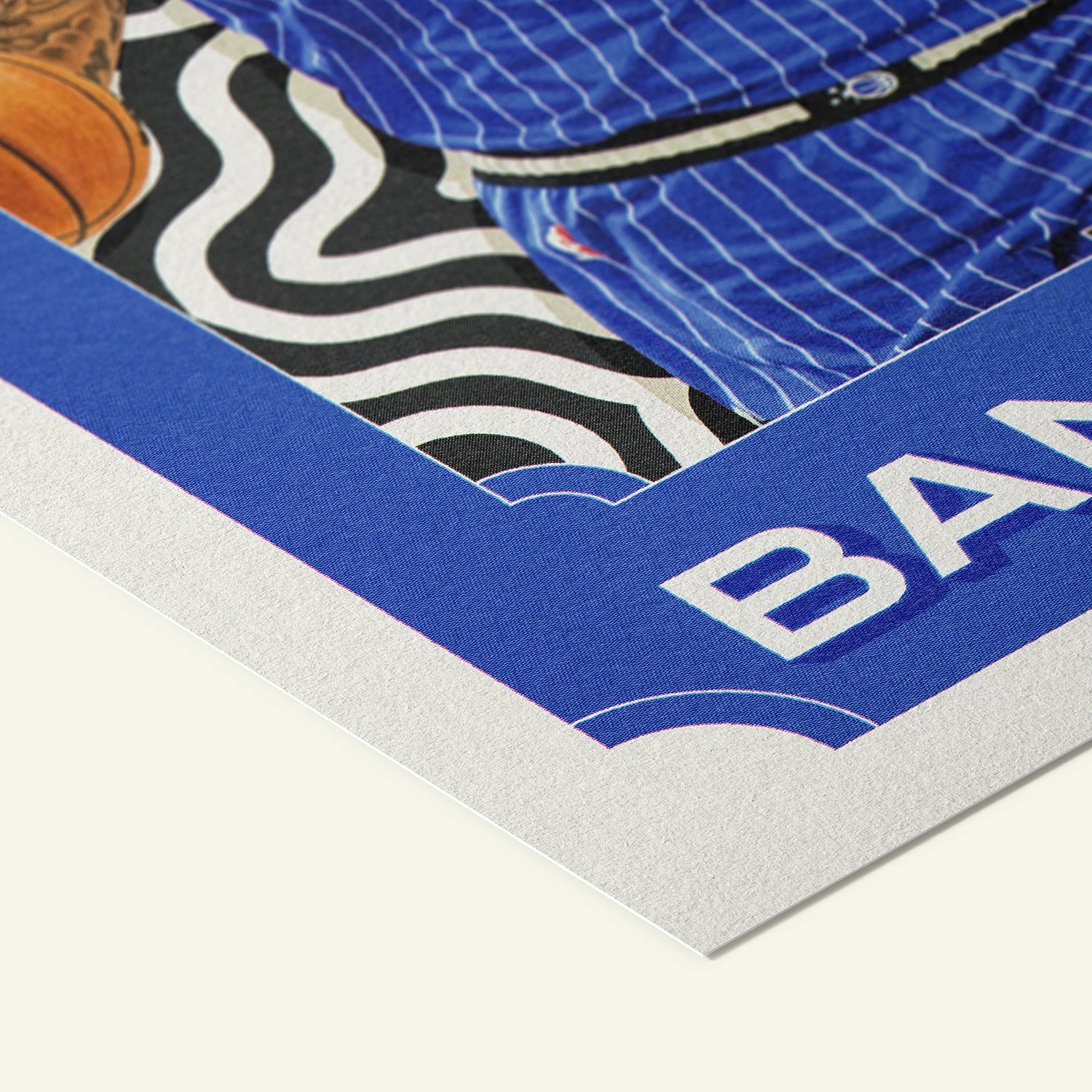 Detailed view of the premium matte paper structure of our Paolo Banchero Orlando Magic Poster.