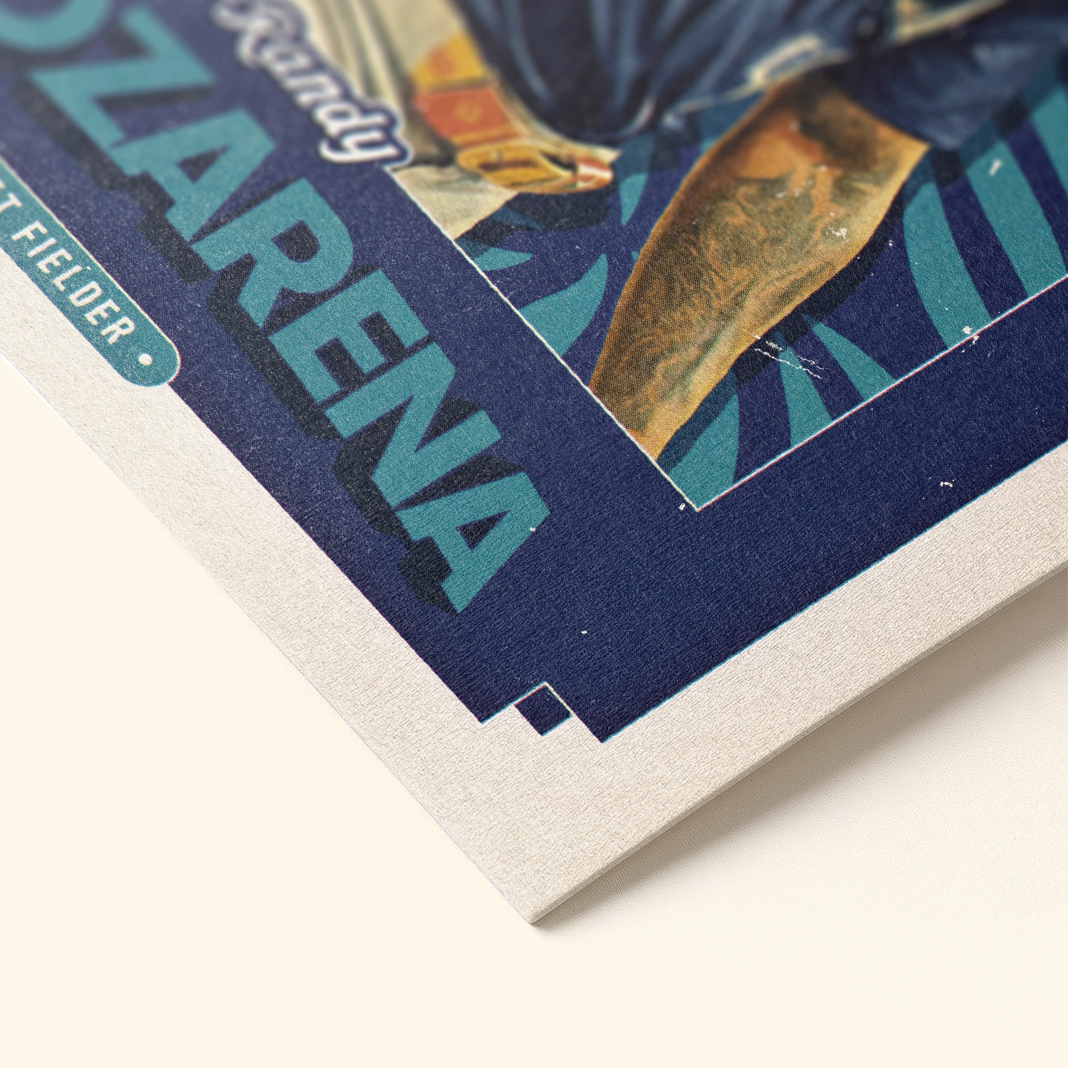 Detailed view of the premium matte paper structure of our Randy Arozarena Seattle Mariners Poster.