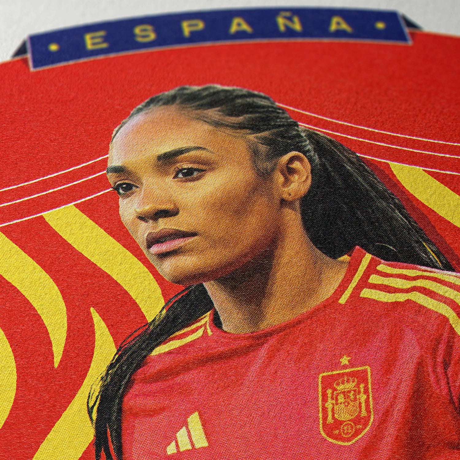 Closeup of our Salma Paralluelo Spain Poster showing the high-definition design quality and vintage graphic elements.