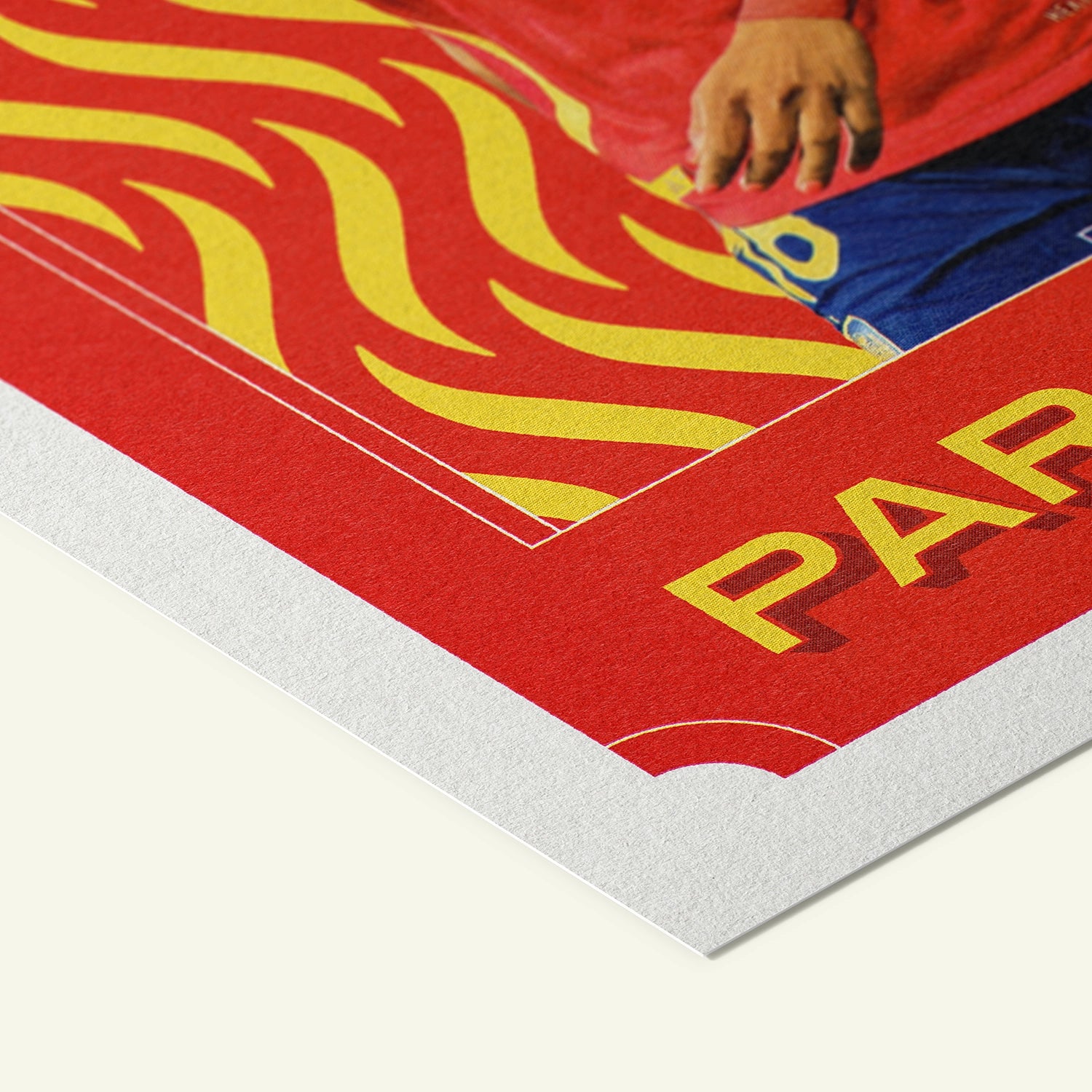 Detailed view of the premium matte paper structure of our Salma Paralluelo Spain Poster.