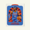 Poster of Shai Gilgeous-Alexander of the Oklahoma City Thunder in a vintage trading card style.
