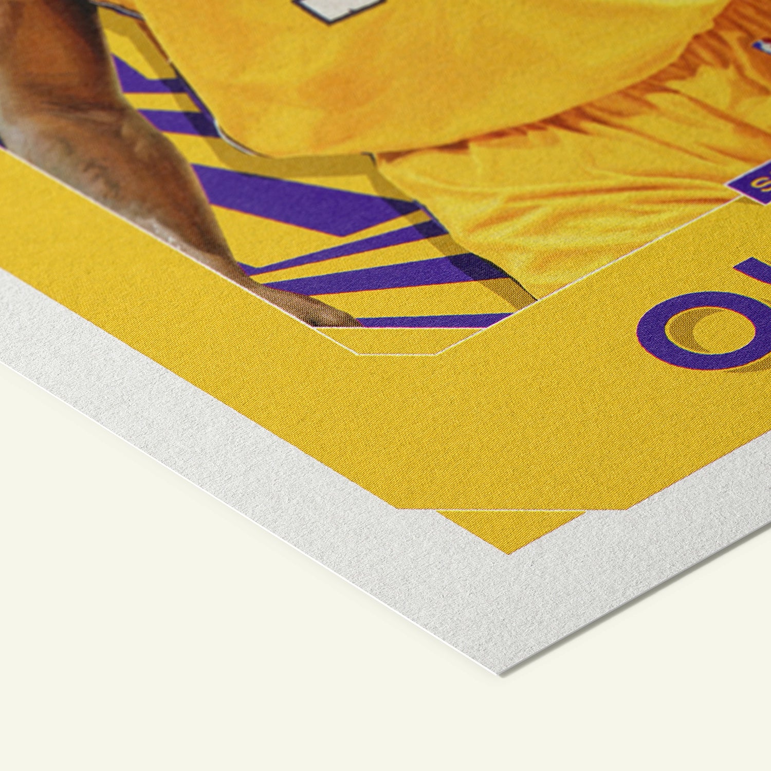 Detailed view of the premium matte paper structure of our Shaquille O'neal Los Angeles Lakers Poster.
