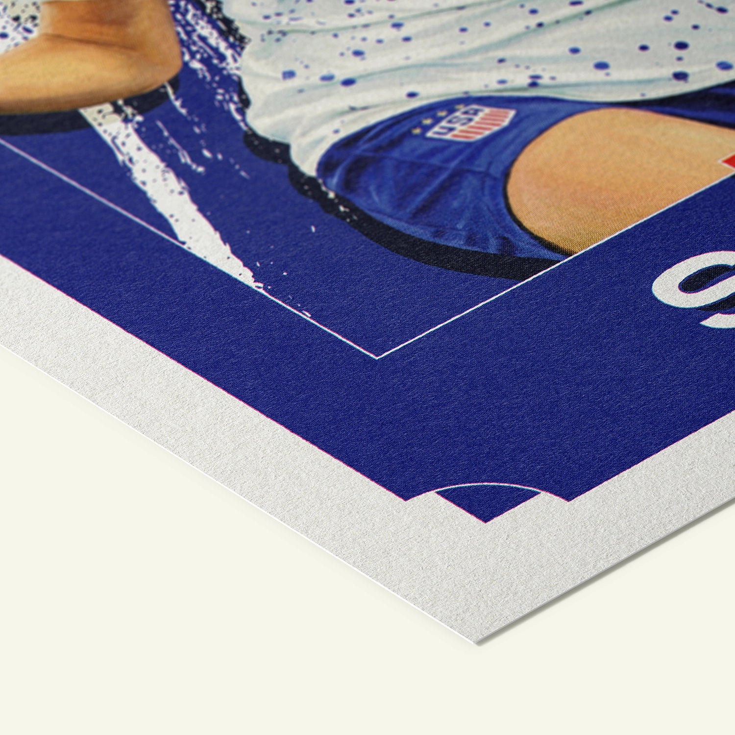 Detailed view of the premium matte paper structure of our Sophia Smith USWNT Poster.